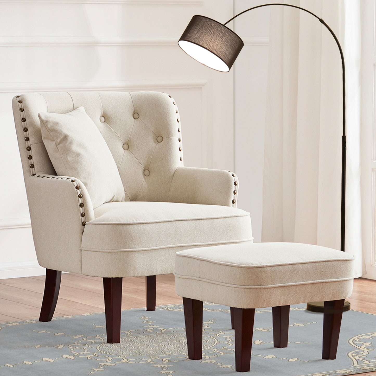 28.3'' Wide Tufted Armchair and Ottoman